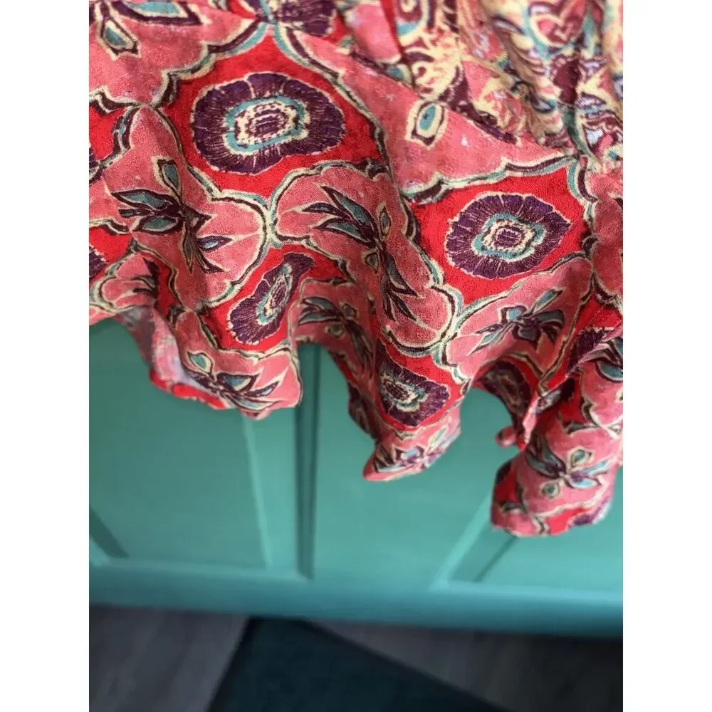 Free People Small Falling for You Floral Print Peplum Top Excellent Condition